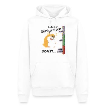 Gib mir Süßigkeiten, sonst... Witziger Hamster - Männer Premium Bio Hoodie - Weiß - Vorne - Nico (187cm)