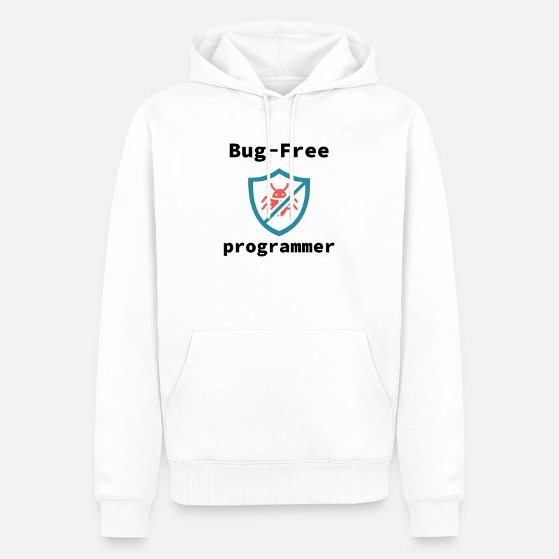Bug-Free Programmer, Bug-Free Programming - Men’s Premium Organic Hoodie - white