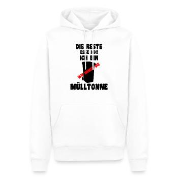 Mülltonnen Spruch Design - Männer Premium Bio Hoodie - Weiß - Vorne - Nico (187cm)
