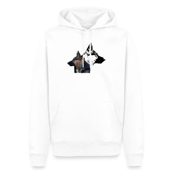 Berger allemand tête de chien canin walker - Sweat à capuche Premium bio Homme - blanc - Devant - Nico (187cm)