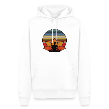 Yoga Sonnengroß Mantra Lotussitz Geschenk Damen - Männer Premium Bio Hoodie - Weiß - Vorne - Nico (187cm)