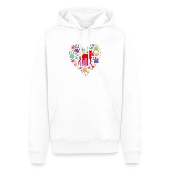 Pointeur allemand aux poils courts Saint-Valentin empreinte de patte - Sweat à capuche Premium bio Homme - blanc - Devant - Nico (187cm)