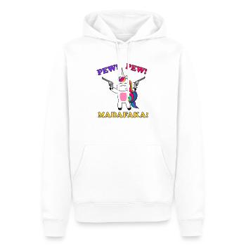Unicorn Unicorn Unicorn Pew Pew - Men’s Premium Organic Hoodie - white - Front - Nico (187cm)