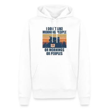 I Hate Morning People And Mornings And People Cat - Männer Premium Bio Hoodie - Weiß - Vorne - Nico (187cm)