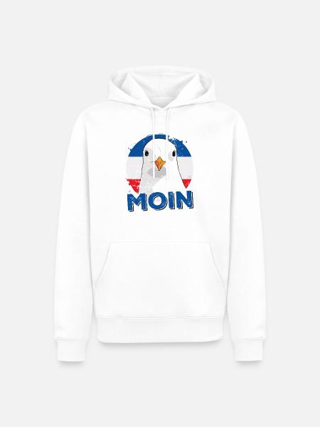 Möwen Moin - Männer Premium Bio Hoodie - Weiß