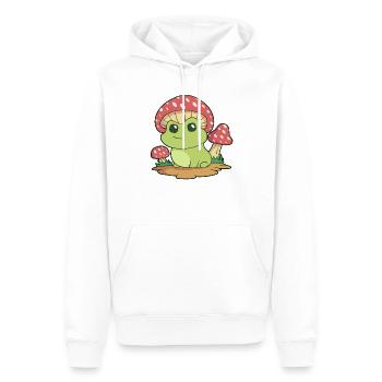 Grenouille mignonne sur le chapeau de champignon et les champignons Cottagecore Ae - Sweat à capuche Premium bio Homme - blanc - Devant - Nico (187cm)