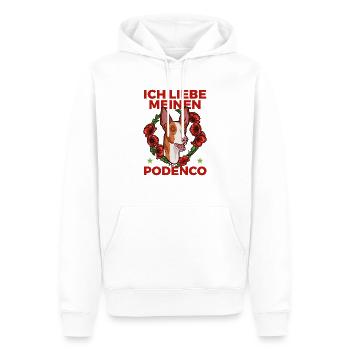 Ich liebe meinen Podenco by the Manzanita`s - Männer Premium Bio Hoodie - Weiß - Vorne - Nico (187cm)