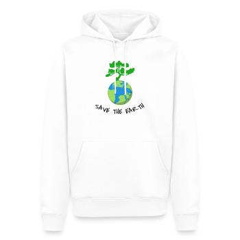 Save The Earth - Männer Premium Bio Hoodie - Weiß - Vorne - Nico (187cm)