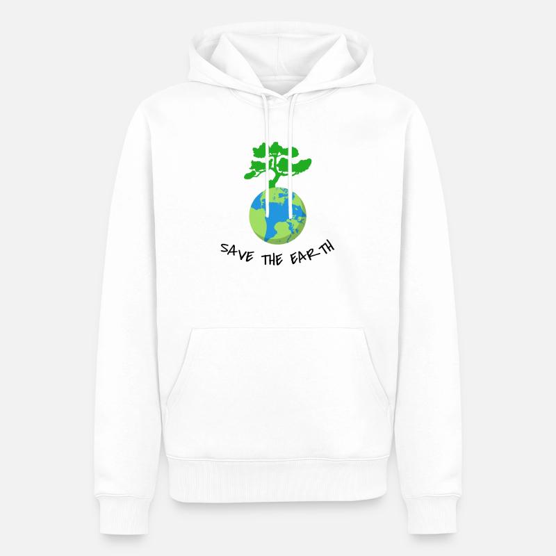Save The Earth - Männer Premium Bio Hoodie - Weiß