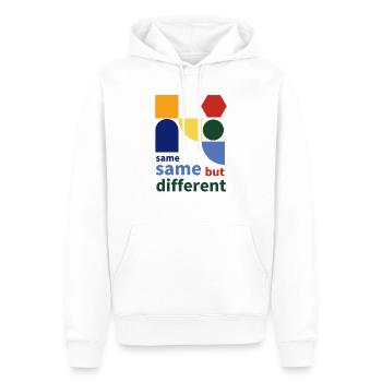 same same but different - Männer Premium Bio Hoodie - Weiß - Vorne - Nico (187cm)
