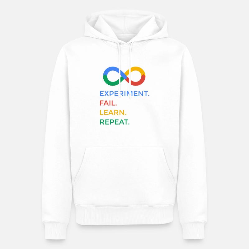 experiment fail learn repeat science - Männer Premium Bio Hoodie - Weiß
