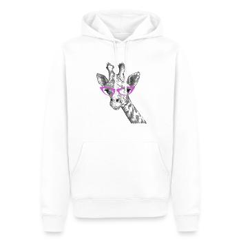 Girafe Lunettes Africaine Drôle - Sweat à capuche Premium bio Homme - blanc - Devant - Nico (187cm)