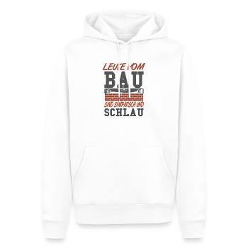 Leute vom Bau sympathisch & Schlau Handwerker - Männer Premium Bio Hoodie - Weiß - Vorne - Nico (187cm)