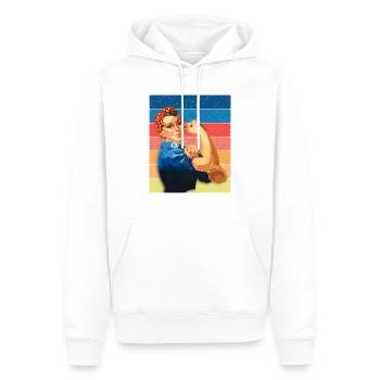 La femme est une femme et l’émancipation - Sweat à capuche Premium bio Homme - blanc - Devant - Nico (187cm)