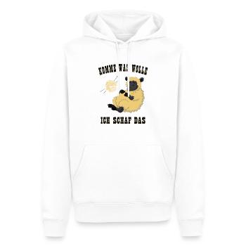 Komme was Wolle ich Schaf das - Männer Premium Bio Hoodie - Weiß - Vorne - Nico (187cm)