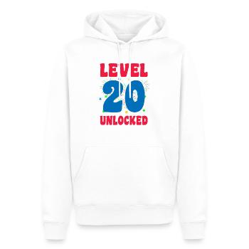 Happy birthday, 20 years old - Men’s Premium Organic Hoodie - white - Front - Nico (187cm)