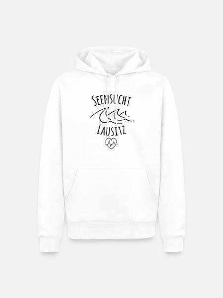 Seensucht Lausitz - Männer Premium Bio Hoodie - Weiß