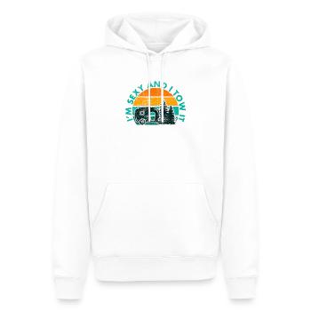 Drôle de camping RV je suis sexy et je le remorque caravane - Sweat à capuche Premium bio Homme - blanc - Devant - Nico (187cm)