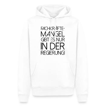 Fachkräftemangel Politik politisch Lustig Spaß - Männer Premium Bio Hoodie - Weiß - Vorne - Nico (187cm)