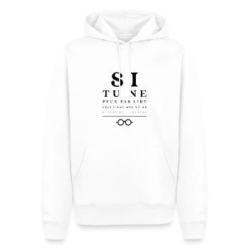 Test yeux - lunettes - Sweat à capuche Premium bio Homme - blanc - Devant - Nico (187cm)