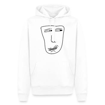 The smiling observer - Men’s Premium Organic Hoodie - white - Front - Nico (187cm)