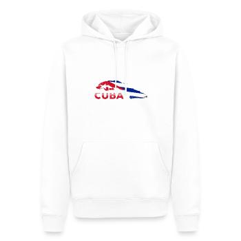 Vintage Cuba Map Cuban Flag - Men’s Premium Organic Hoodie - white - Front - Nico (187cm)