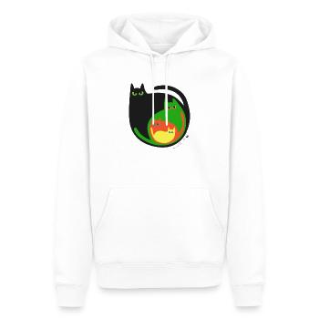 Rond de chats colorés illustration - Sweat à capuche Premium bio Homme - blanc - Devant - Nico (187cm)