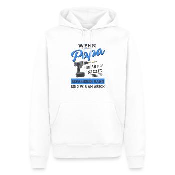 Papa Vater reparieren Heimwerker Werkzeug - Männer Premium Bio Hoodie - Weiß - Vorne - Nico (187cm)