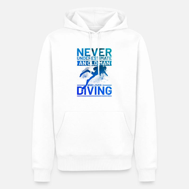 Scuba Diver Dicton Hommes Plongeurs - Sweat à capuche Premium bio Homme - blanc