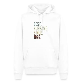 Meilleur mari depuis 1992 - Sweat à capuche Premium bio Homme - blanc - Devant - Nico (187cm)