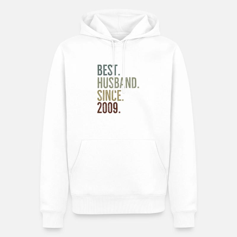 Bester Ehemann seit 2009 - Männer Premium Bio Hoodie - Weiß