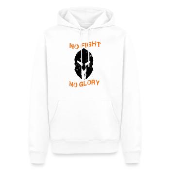 No Fight No Glory Sparta Spruch Spartanischer Helm - Männer Premium Bio Hoodie - Weiß - Vorne - Nico (187cm)