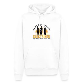 Aus dem Weg Elektriker Unter Hochspannung - Männer Premium Bio Hoodie - Weiß - Vorne - Nico (187cm)