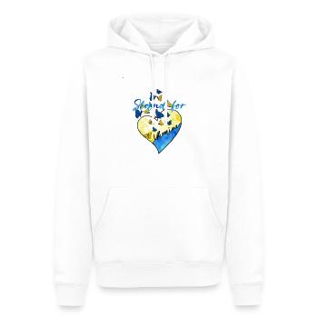Stand For Ukraine Design Peace NO WAR - Männer Premium Bio Hoodie - Weiß - Vorne - Nico (187cm)