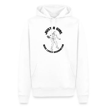 Badminton Fille Badminton Badminton Joueur - Sweat à capuche Premium bio Homme - blanc - Devant - Nico (187cm)