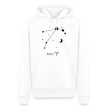 Aries Zodiac Sign - Men’s Premium Organic Hoodie - white - Front - Nico (187cm)