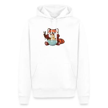 Red Panda Food Ramen Soup Lover - Men’s Premium Organic Hoodie - white - Front - Nico (187cm)
