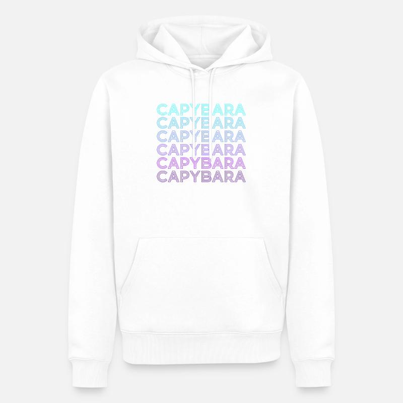 Capybara Rétro - Sweat à capuche Premium bio Homme - blanc