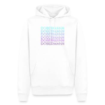 Doberman Rétro - Sweat à capuche Premium bio Homme - blanc - Devant - Nico (187cm)