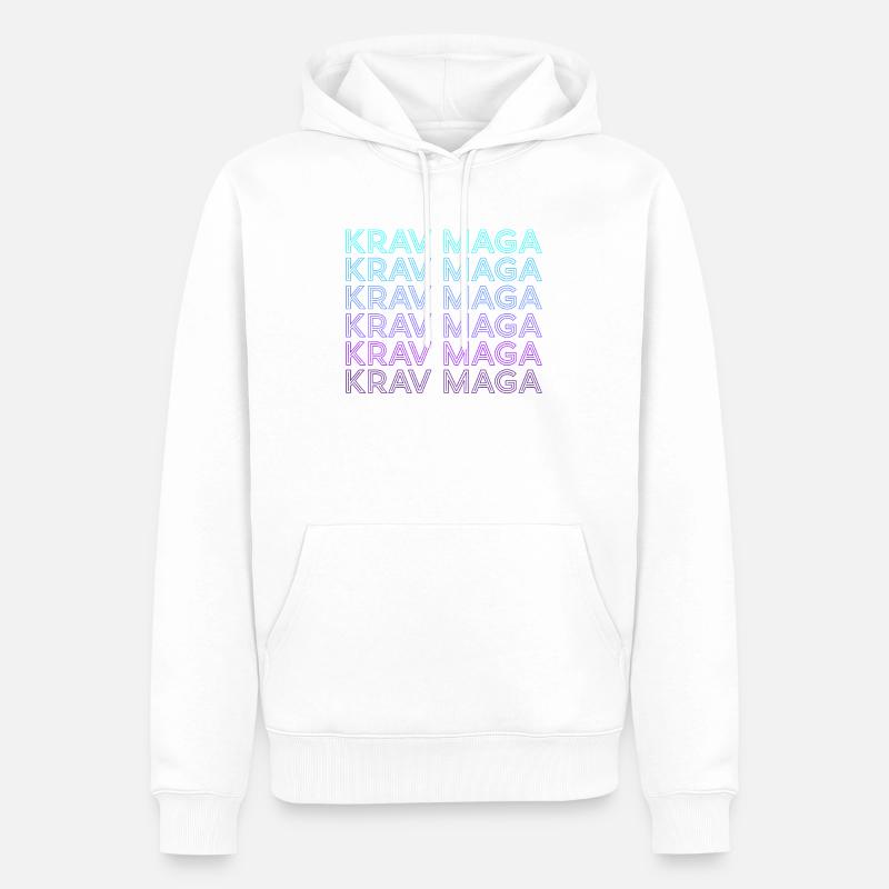 Krav Maga Rétro - Sweat à capuche Premium bio Homme - blanc
