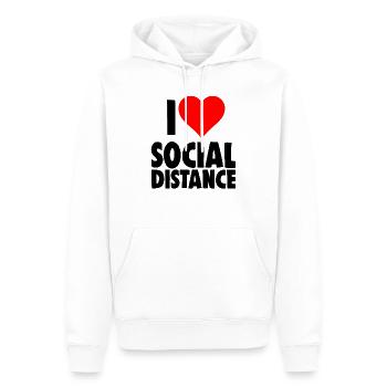 I Love Social Distance - Men’s Premium Organic Hoodie - white - Front - Nico (187cm)