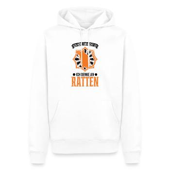 Ich höre dir nicht zu Ich denke an Ratten - Männer Premium Bio Hoodie - Weiß - Vorne - Nico (187cm)