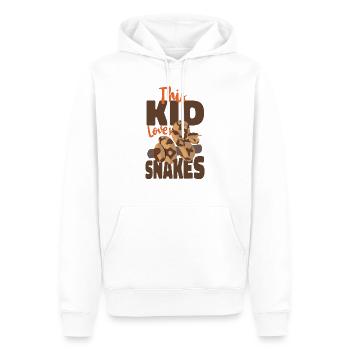 Serpent serpent que cet enfant aime - Sweat à capuche Premium bio Homme - blanc - Devant - Nico (187cm)