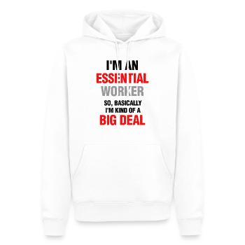 Essential Worker Kind Of Big Deal First Responder - Men’s Premium Organic Hoodie - white - Front - Nico (187cm)
