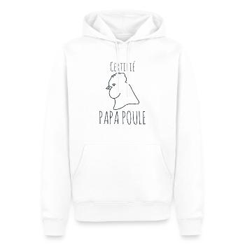 Certifié papa poule 2 - Sweat à capuche Premium bio Homme - blanc - Devant - Nico (187cm)