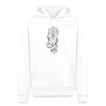 Quetzalcoatl Aztec Snake Maya Aztec Stone Ink - Men’s Premium Organic Hoodie - white - Front - Nico (187cm)