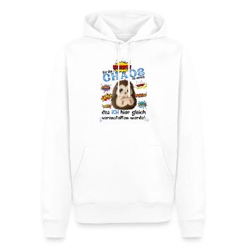 Lustiges Motiv, süsser Chaos Igel, - Männer Premium Bio Hoodie - Weiß - Vorne - Nico (187cm)