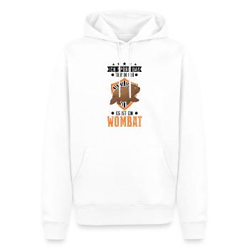 Ich spüre das Tier in mir Es ist ein Wombat - Männer Premium Bio Hoodie - Weiß - Vorne - Nico (187cm)