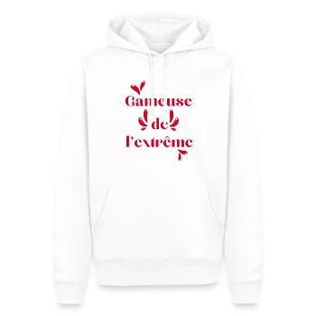 Cadeau femme Gameuse de l'extrême - Sweat à capuche Premium bio Homme - blanc - Devant - Nico (187cm)