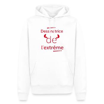 Cadeau femme Dessinatrice de l'extrême - Sweat à capuche Premium bio Homme - blanc - Devant - Nico (187cm)